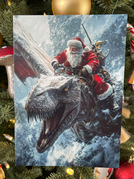 Santa Riding a Pterodactyl