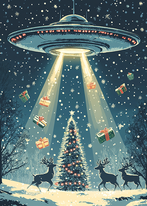 UFO abducting our gifts! - 2