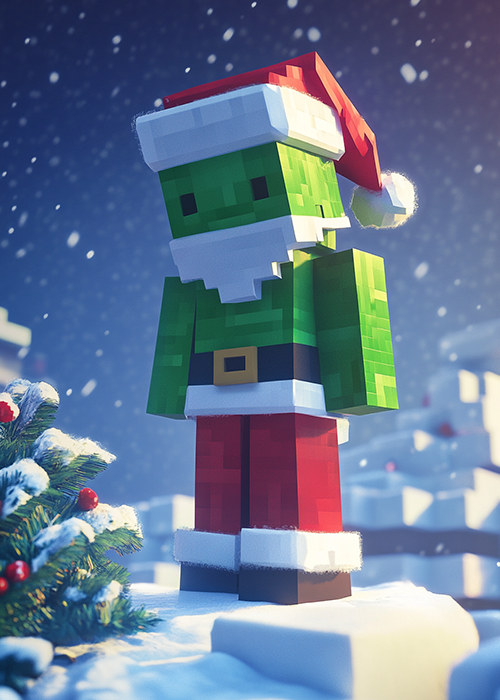 Creeper Santa Green