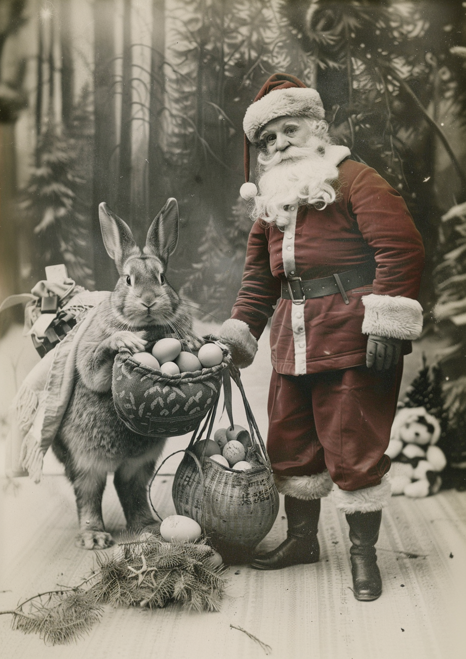 Santa and the Easter Bunny
