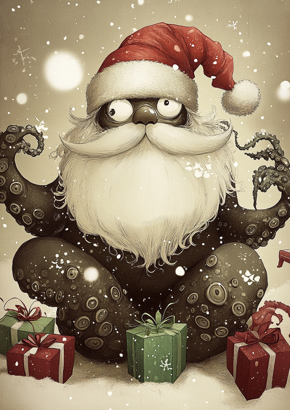 Funny Christmas tentacle monster - 1